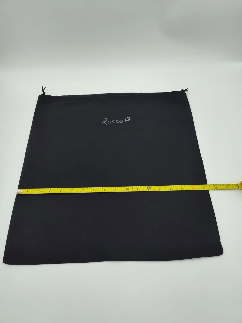ROCCO P Dust Bag 18x17.5 Black Drawstring Storage Shoe Travel Organizer EUC